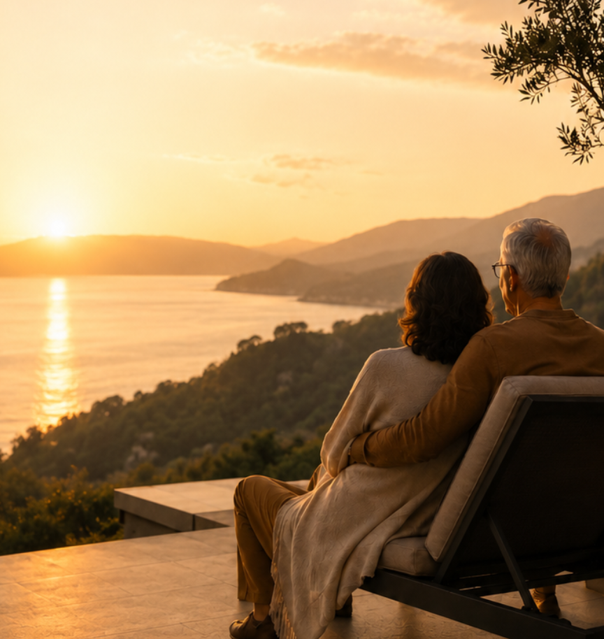 Couple reviewing financial documents together